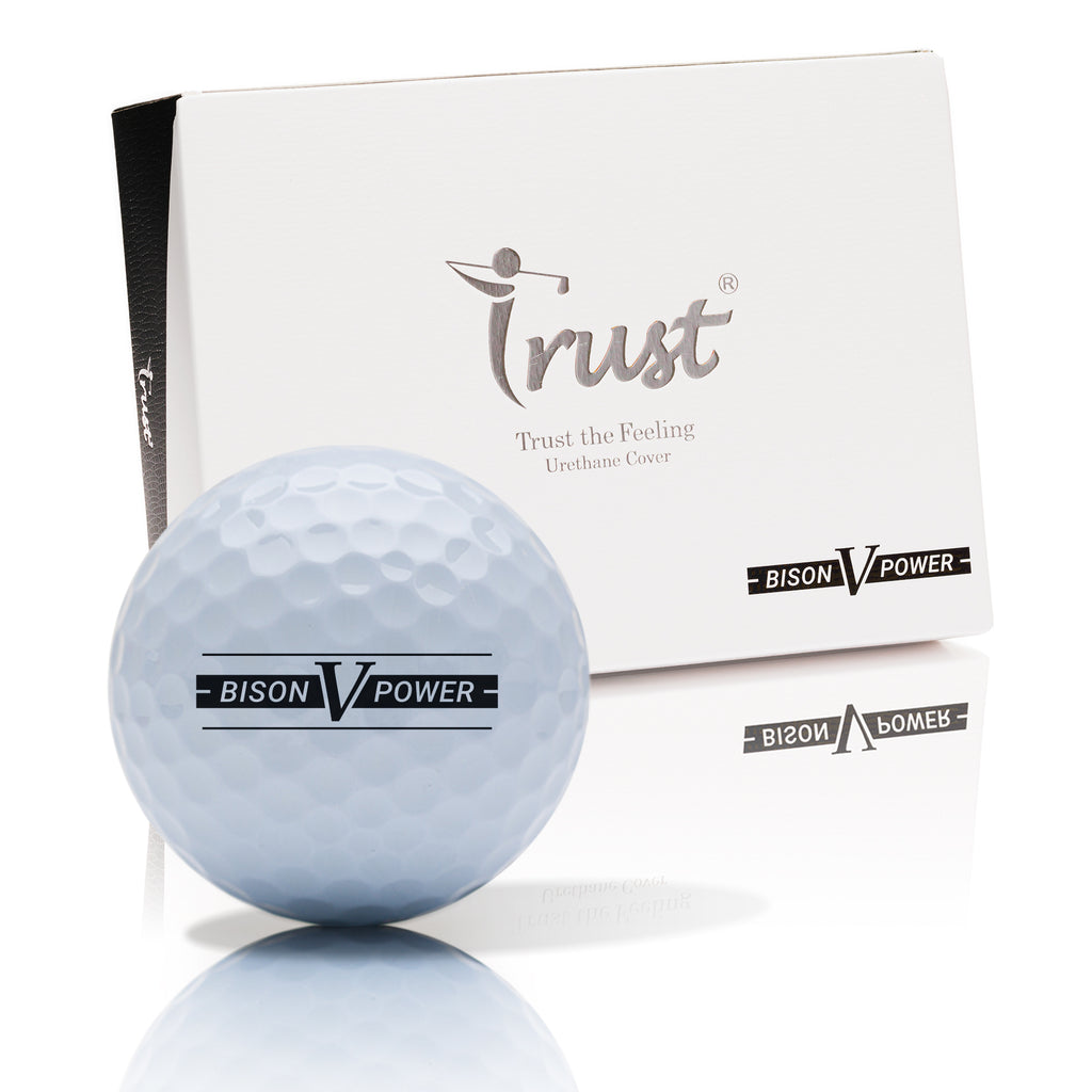 Trust Golfbälle Bison V Power - Für ambitionierte Golfer: Extreme Weite unter 169 km/h,  12 Bälle