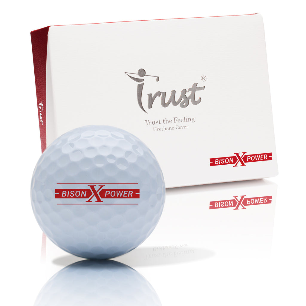 Trust Golfbälle Bison X Power - Für ambitionierte Golfer: Extreme Weite ab 169 km/h, 12 Bälle