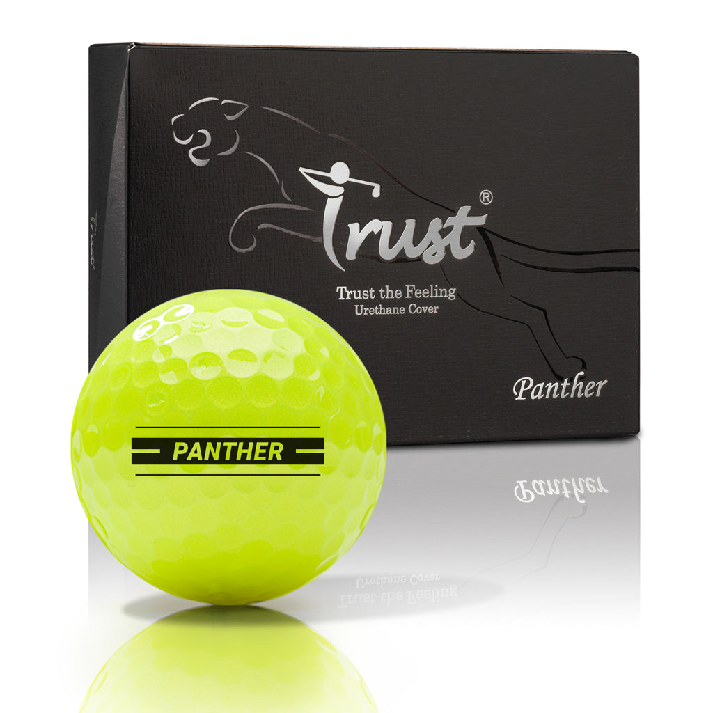 Trust Golfbälle Panther Gelb – Auffällige Golfbälle, Kristall-Urethan, 12 Bälle