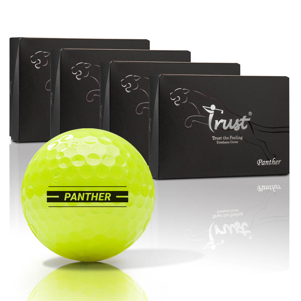 Trust Golfbälle Panther Gelb – Auffällige Golfbälle, Kristall-Urethan, 48 Bälle